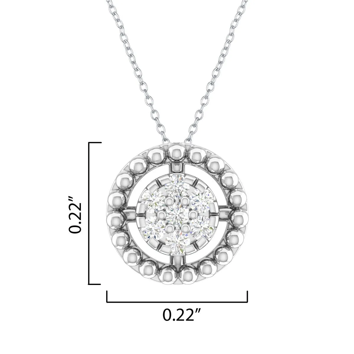 Sterling Silver 1/19 CTTW Natural White Diamond Beaded Circle Pendant sold by Zulily product image thumbnail 3