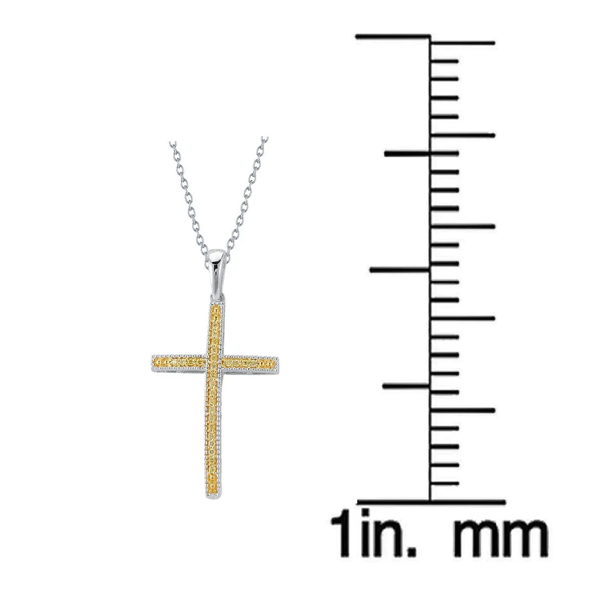 0.30CTTW Yellow Diamond Cross Pendant in Sterling Silver sold by Zulily product image thumbnail 3