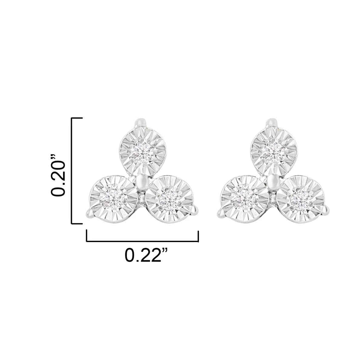 Sterling Silver Real White Diamond Stud Earrings sold by Zulily product image thumbnail 3