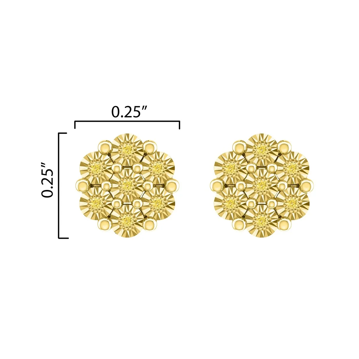 Sterling Silver Natural Yellow Diamond Flower Earrings sold by Zulily product image thumbnail 3