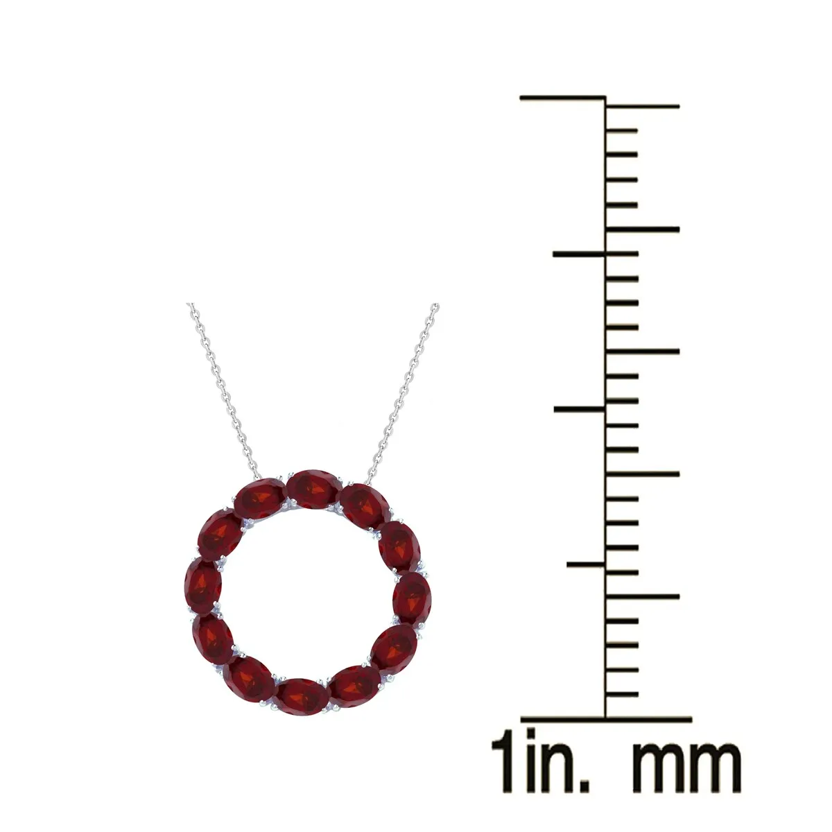Sterling Silver 7.90Ct Natural Garnet Circle Pendant sold by Zulily product image thumbnail 3