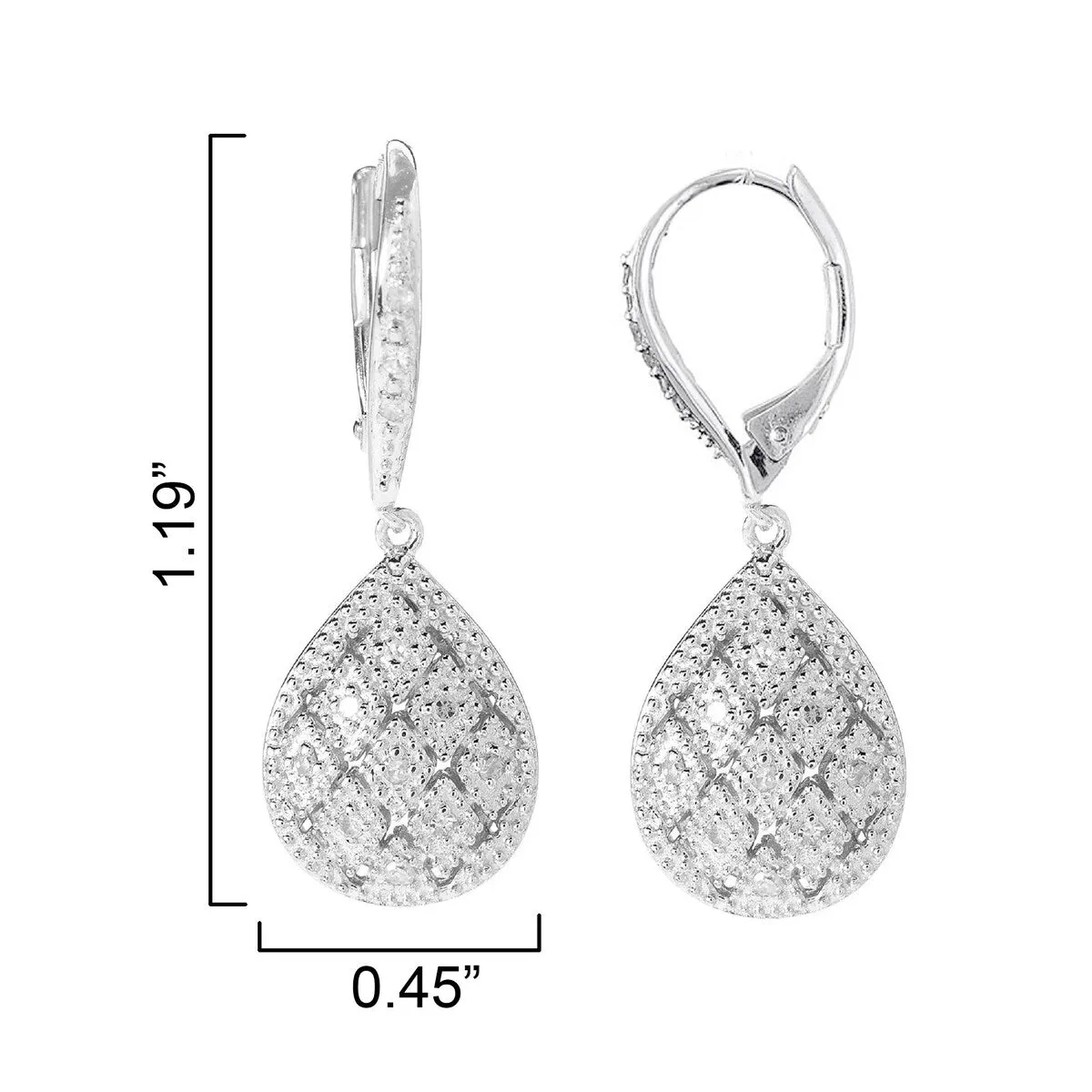 Sterling Silver with Natural White Diamond Dangle Earrings sold by Zulily product image thumbnail 3
