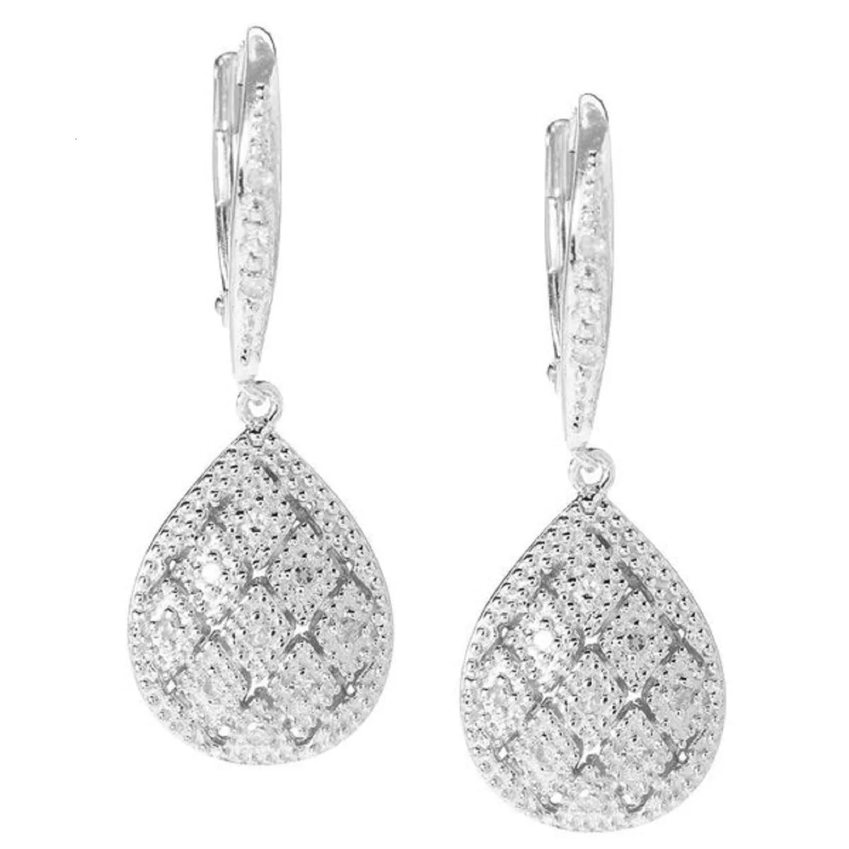 Sterling Silver with Natural White Diamond Dangle Earrings sold by Zulily
