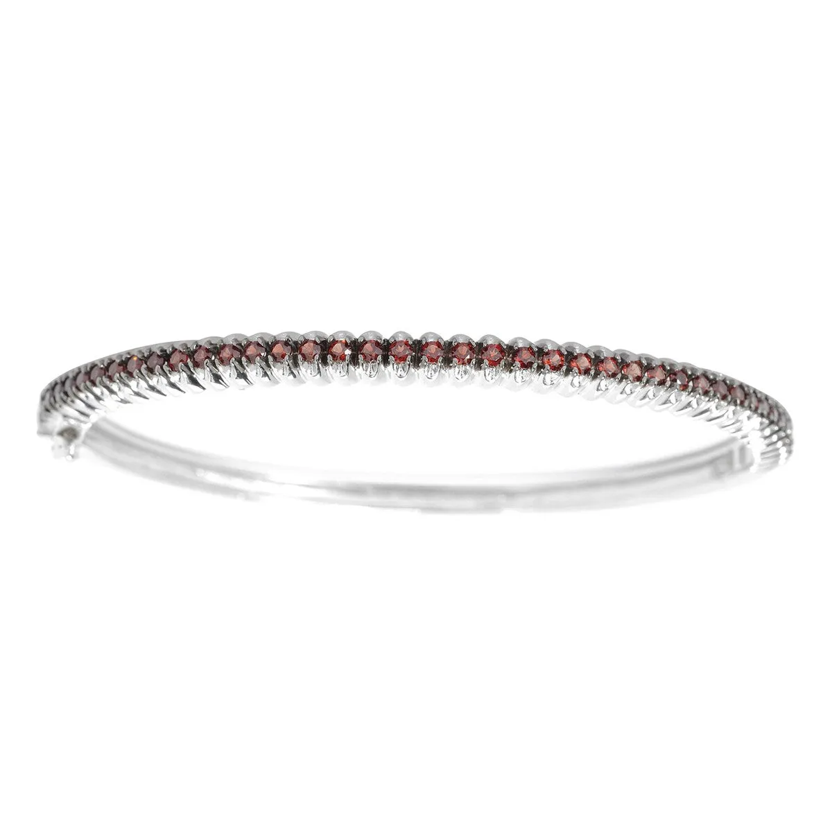 Sterling Silver Natural Garnet Bangle Bracelet sold by Zulily