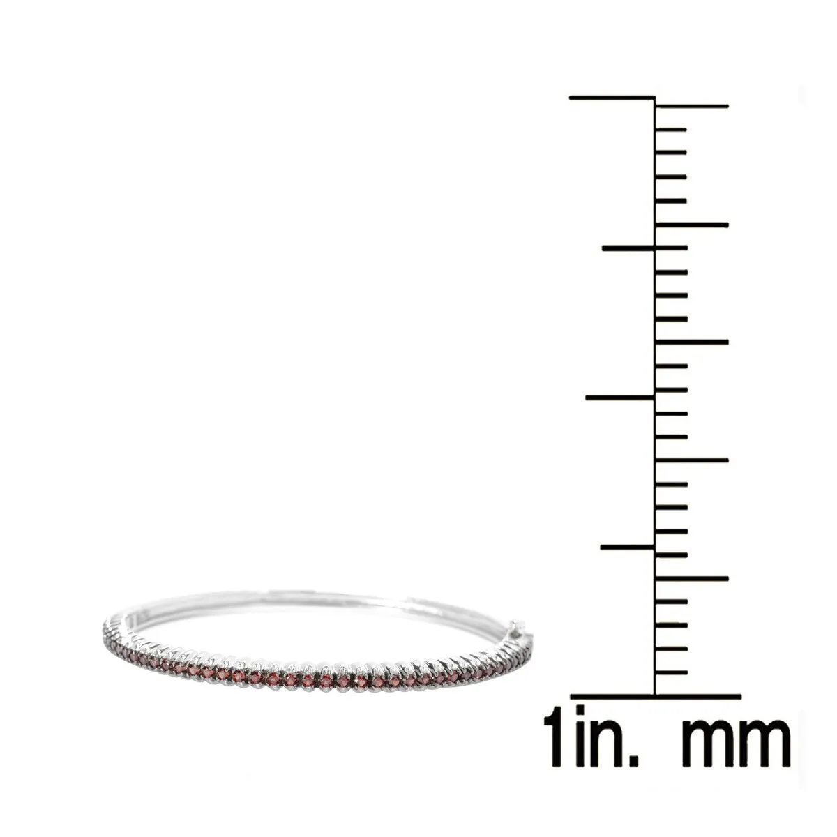 Sterling Silver Natural Garnet Bangle Bracelet sold by Zulily product image thumbnail 2