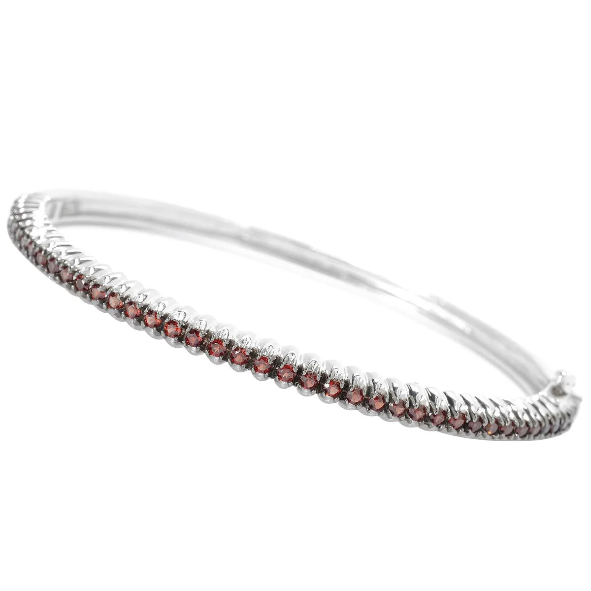 Sterling Silver Natural Garnet Bangle Bracelet sold by Zulily product image thumbnail 5
