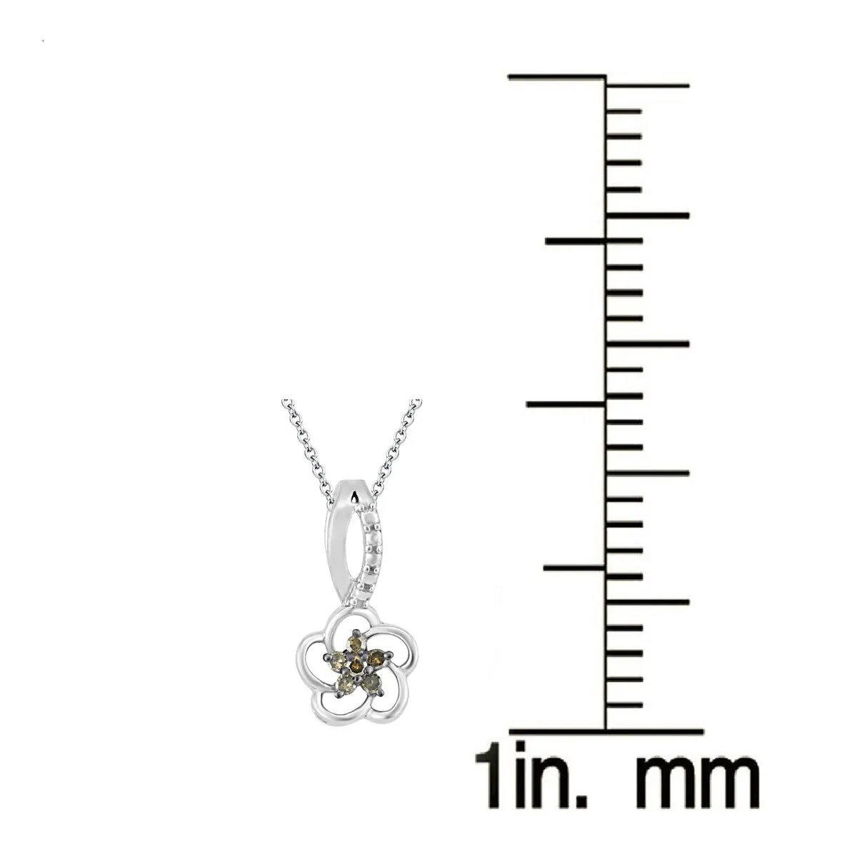 Sterling Silver Natural Champagne Diamond Flower Pendant sold by Zulily