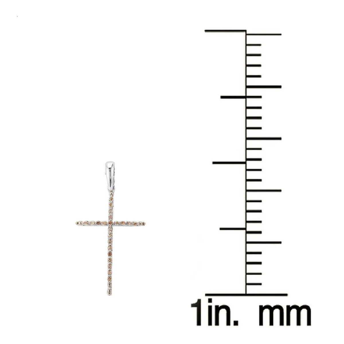 Sterling Silver 0.30CTTW Natural Champagne Diamond Cross Pendant sold by Zulily product image thumbnail 4