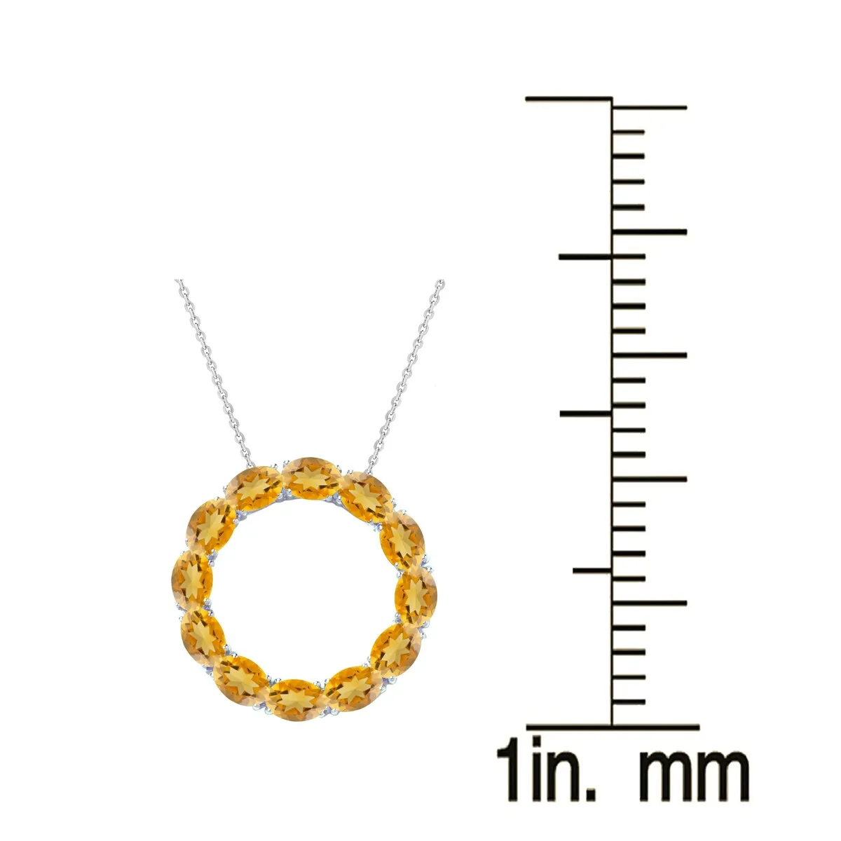 Sterling Silver 5.30Ct Natural Citrine Circle Pendant with 18" chain sold by Zulily product image thumbnail 3