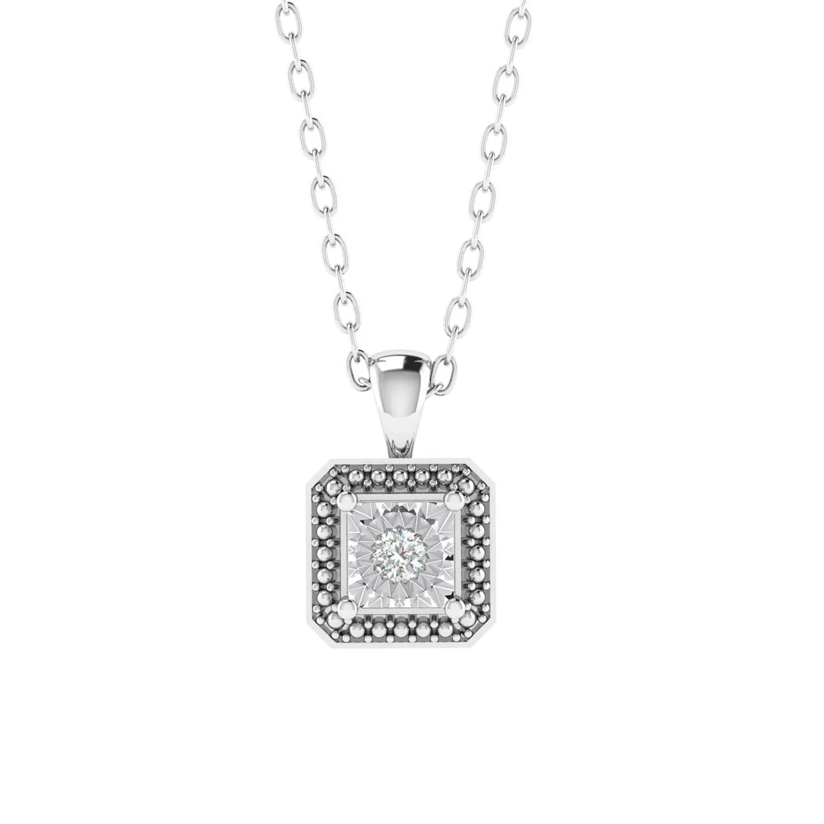 Sterling Silver Natural White Diamond Solitaire Pendant sold by Zulily