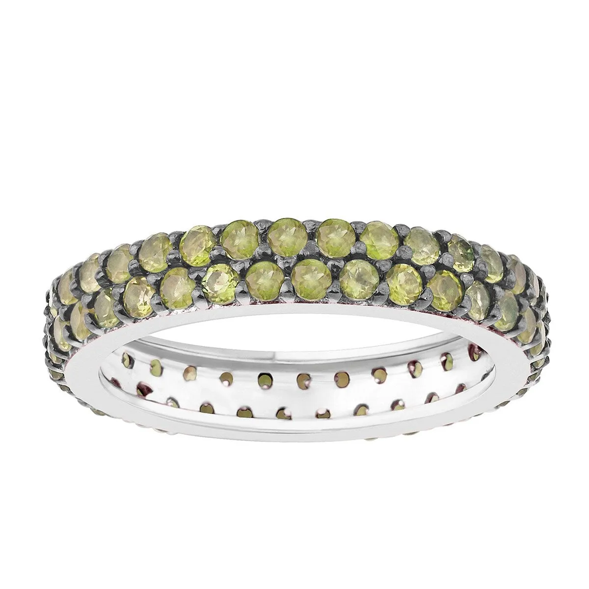 Peridot Sterling Silver Two Row Eternity Band Ring sold by Zulily product image thumbnail 2
