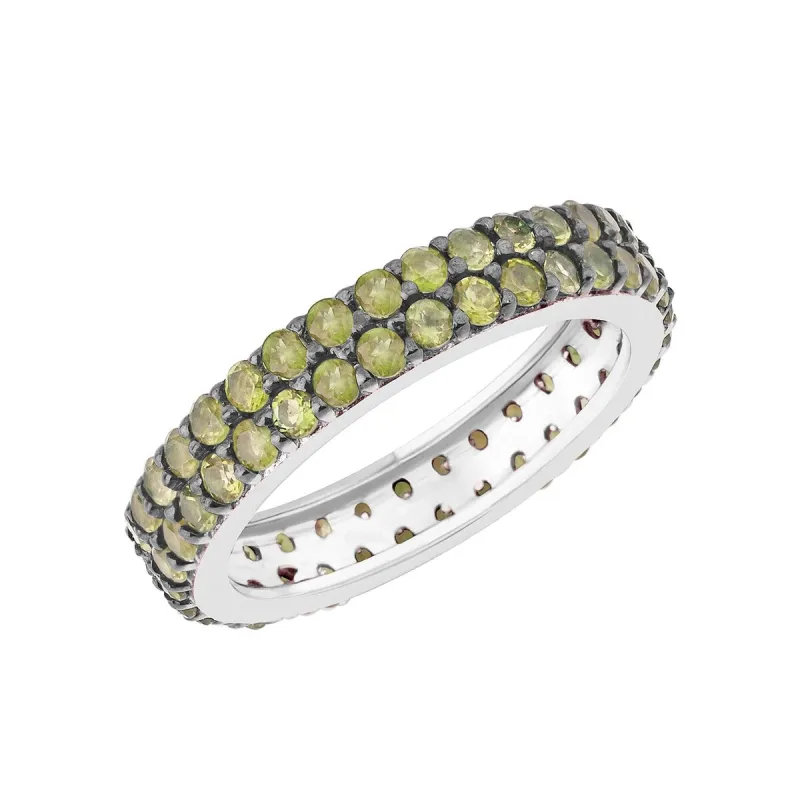 Peridot Sterling Silver Two Row Eternity Band Ring sold by Zulily