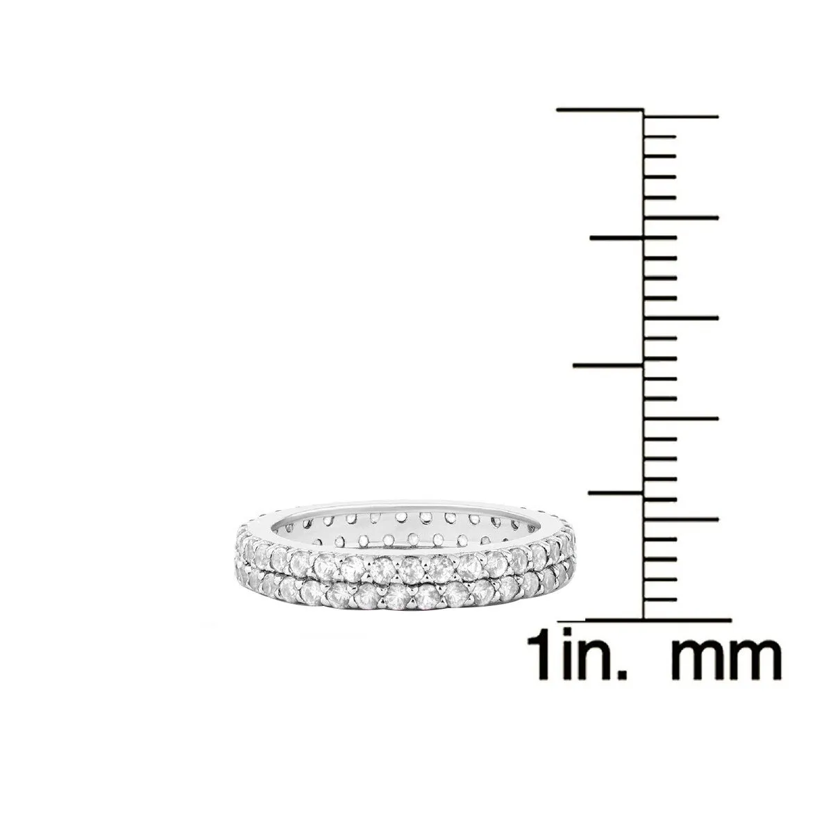 White Topaz Sterling Silver Two Row Eternity Band Ring sold by Zulily product image thumbnail 3