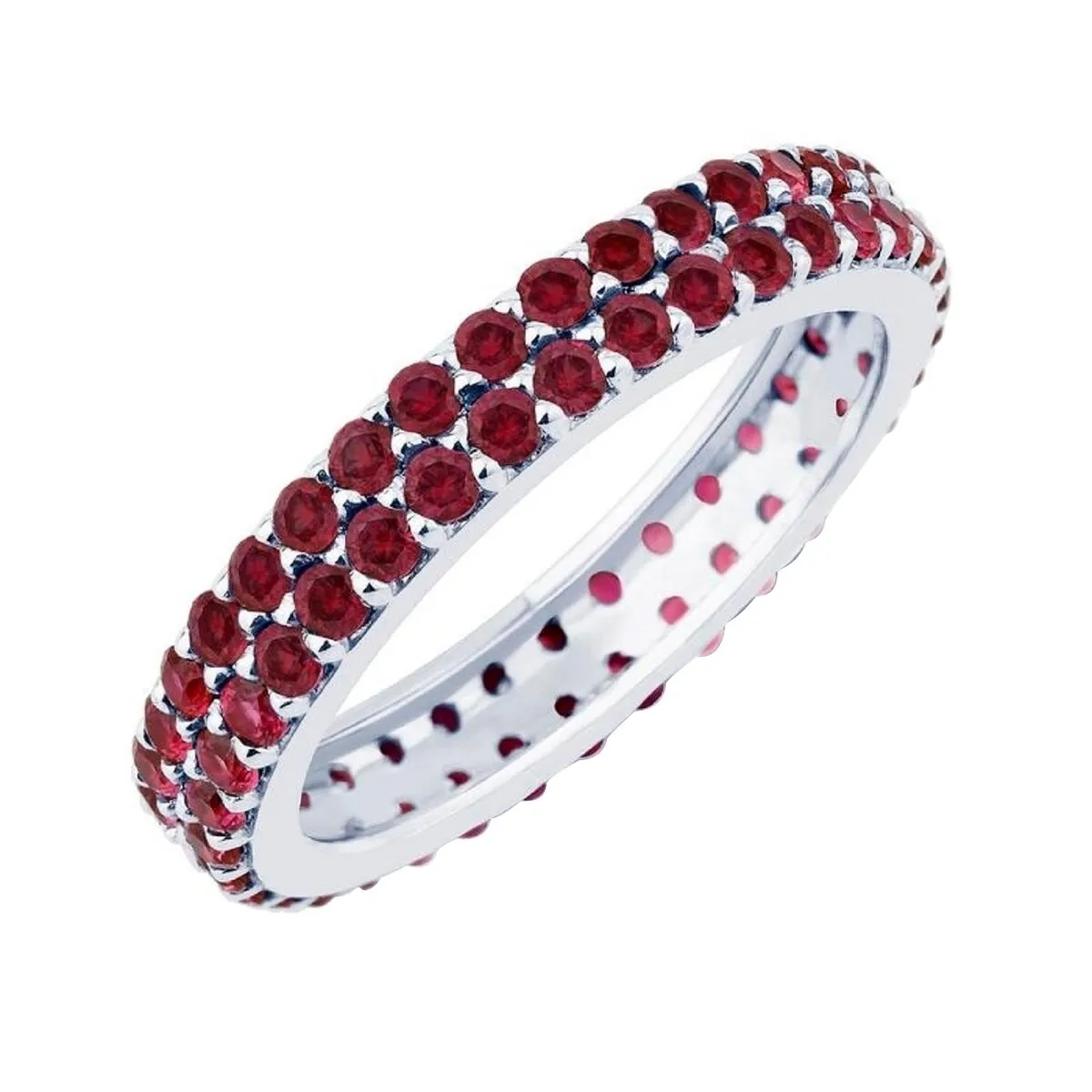 Garnet Sterling Silver Two Row Eternity Band Ring sold by Zulily product image thumbnail 2