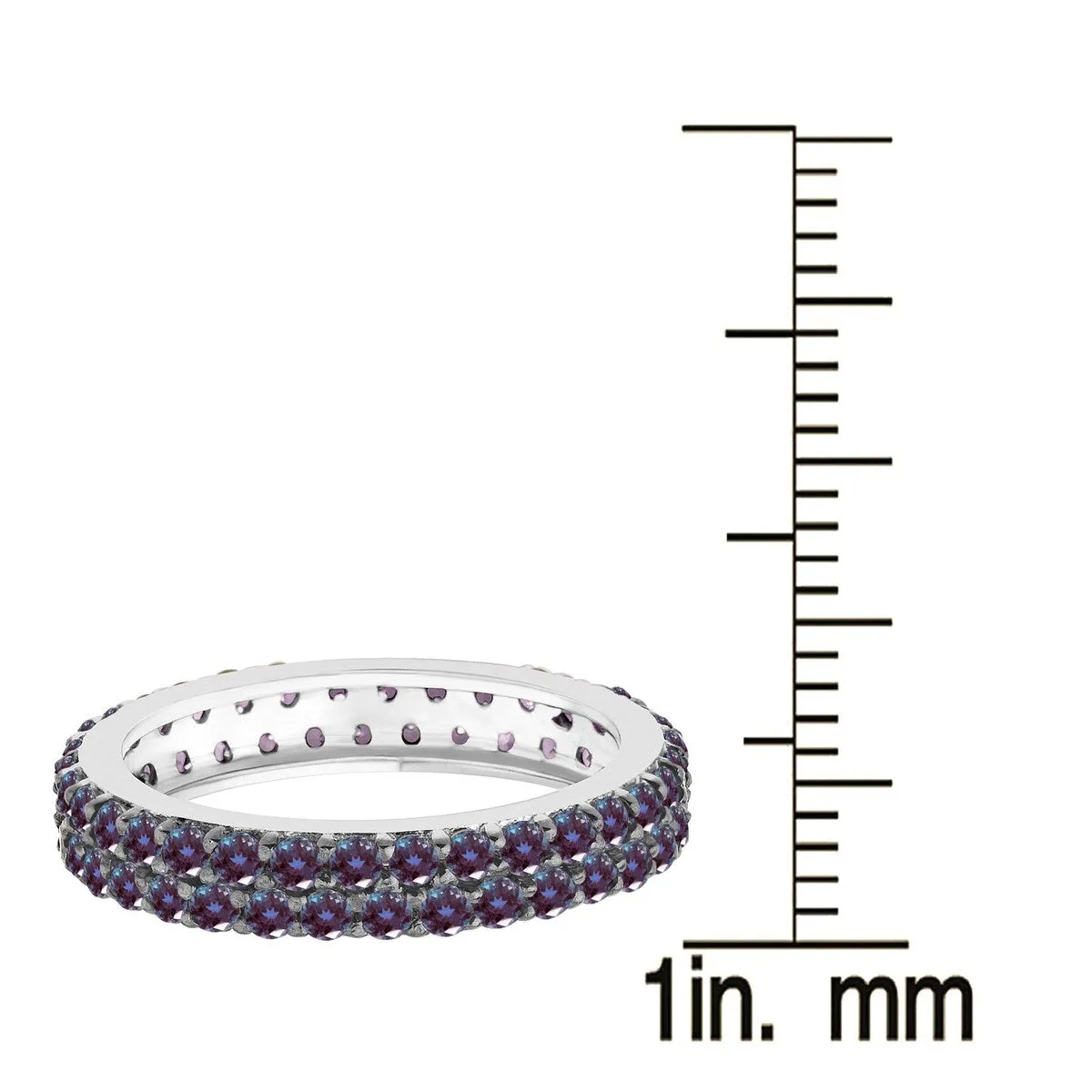 Color Changing Alexandrite Sterling Silver Two Row Eternity Band Ring sold by Zulily product image thumbnail 4