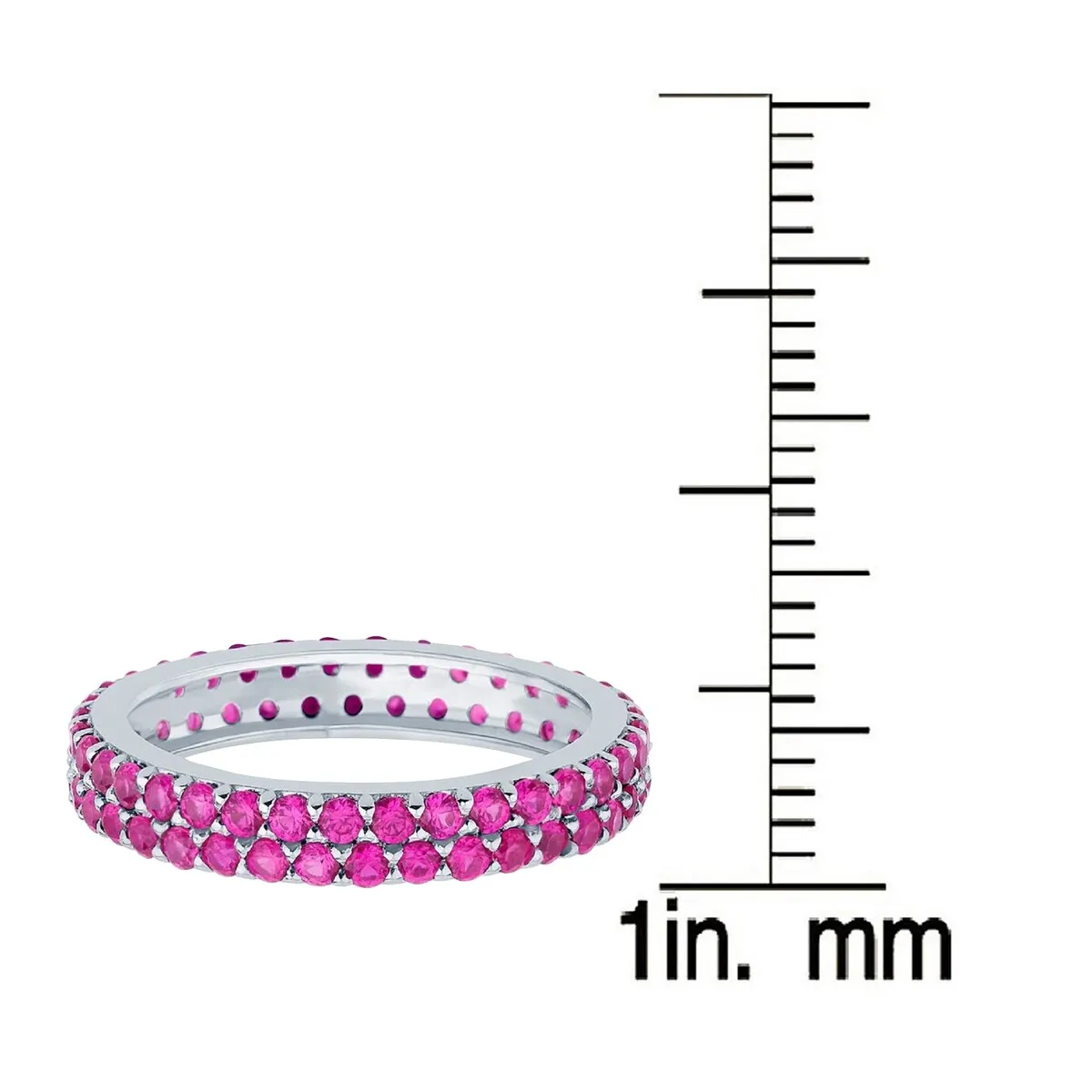 Ruby Sterling Silver Two Row Eternity Band Ring sold by Zulily product image thumbnail 4
