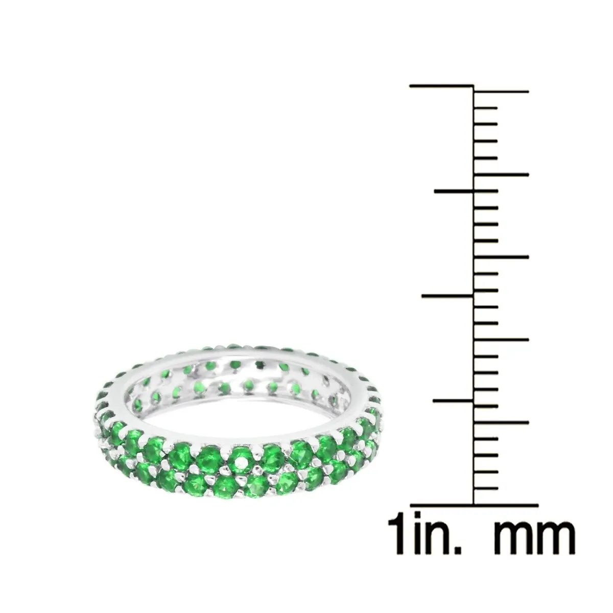 Emerald Sterling Silver Two Row Eternity Band Ring sold by Zulily product image thumbnail 3