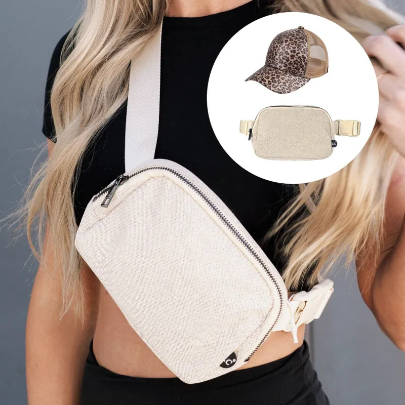 CC Sequin Leopard Baseball Cap & Glitter Belt Bag Set - Stylish & Trendy sold by Zulily