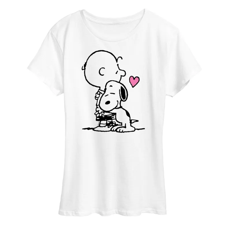 Women's Peanuts Snoopy Charlie Hug Tee sold by Zulily