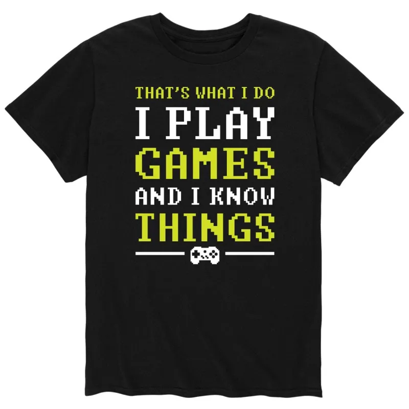 Men's I Play Games And I Know Things Pixel Tee sold by Zulily