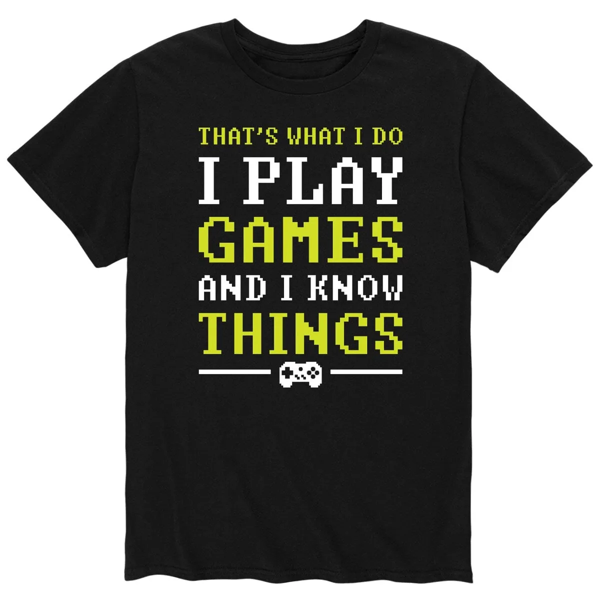 Men's I Play Games And I Know Things Pixel Tee sold by Zulily