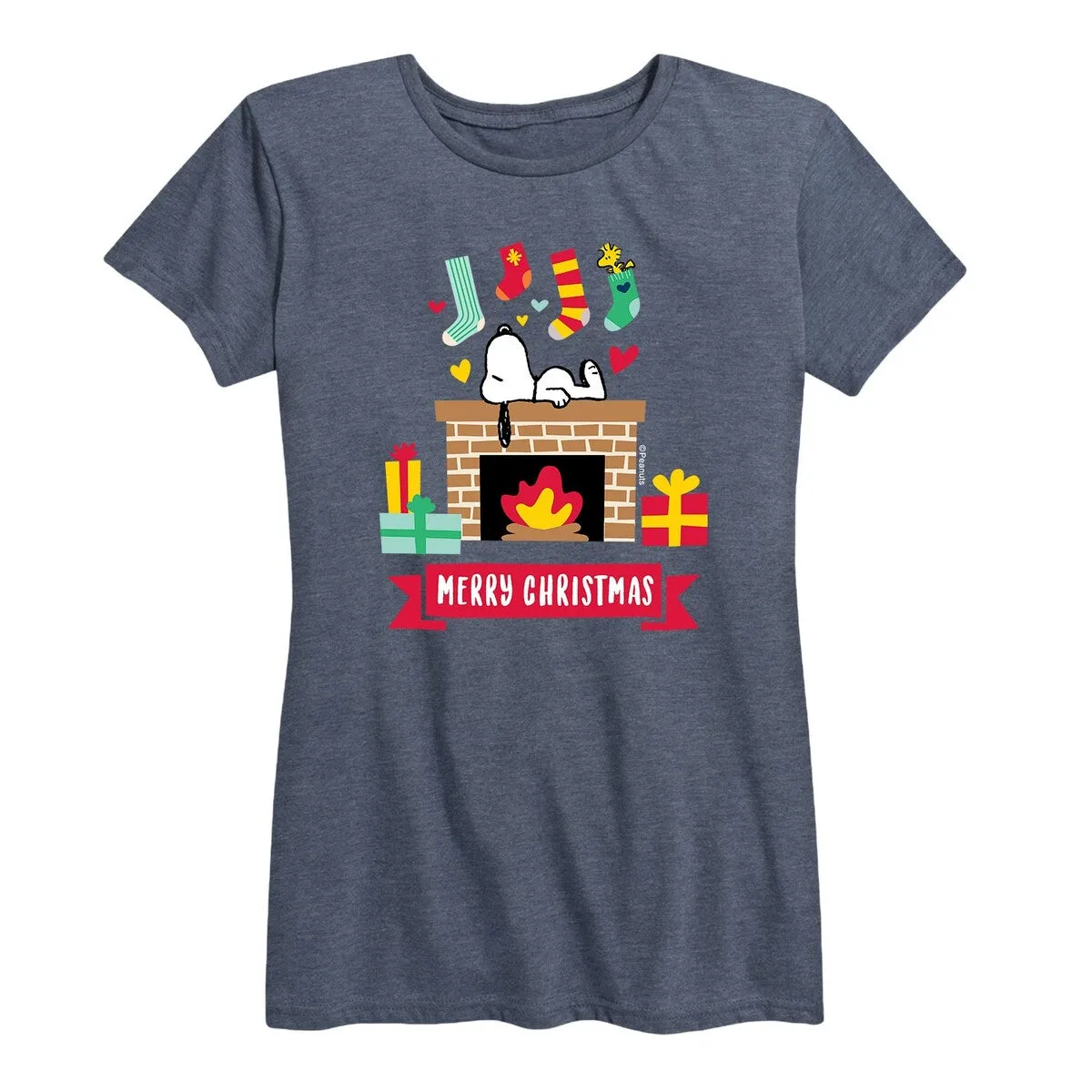 Women's Peanuts Snoopy Fireplace ChristmasTee sold by Zulily
