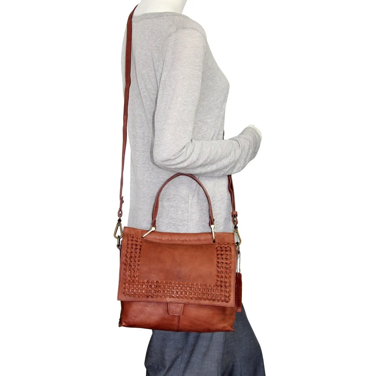 Nino Bossi Alexis Leather Satchel sold by Zulily product image thumbnail 3