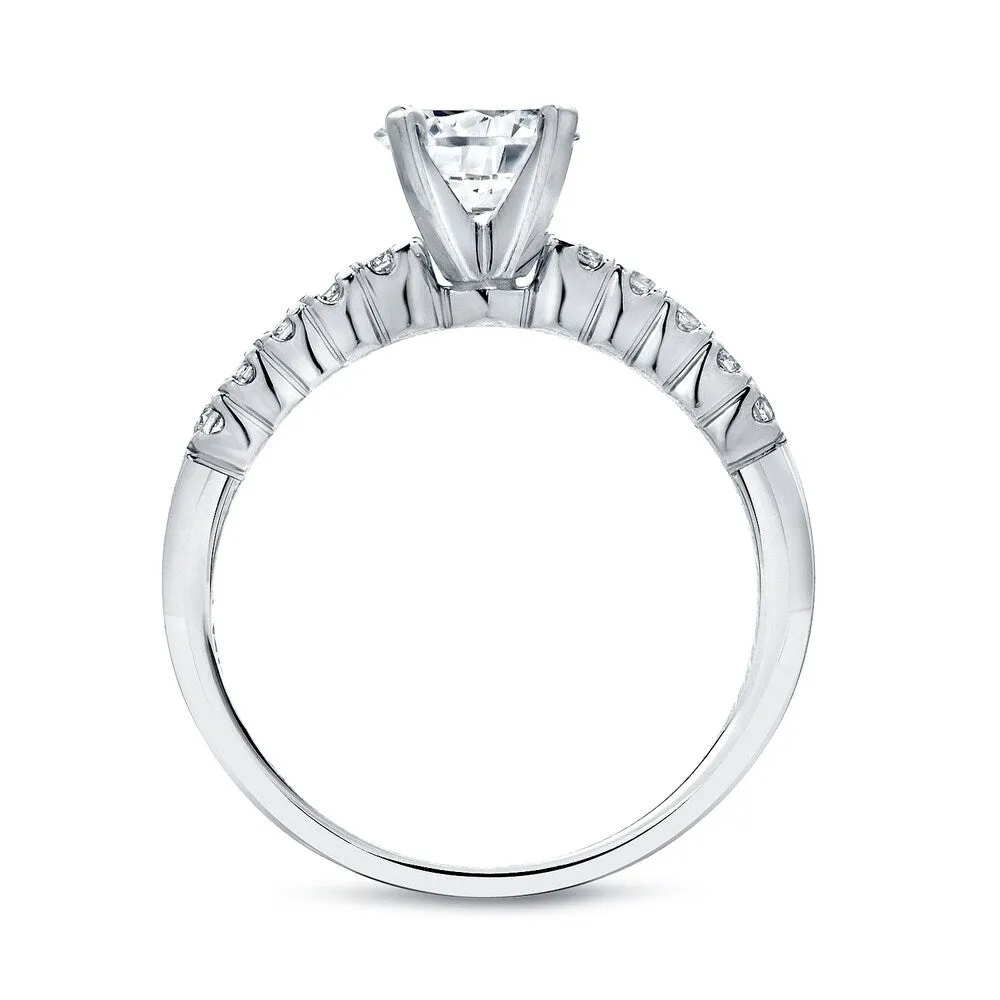 Auriya 1 1/2ct TW Round Moissanite and 1/3ct TDW Diamond Engagement Ring Set 14K Gold sold by Zulily product image thumbnail 5