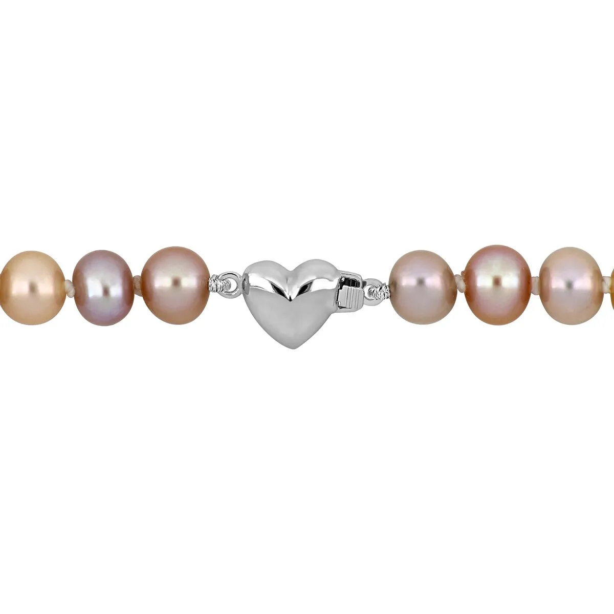 Sofia B. 6mm Multi-Color Cultured Freshwater Pearl Necklace Sterling Silver Heart Clasp sold by Zulily product image thumbnail 3