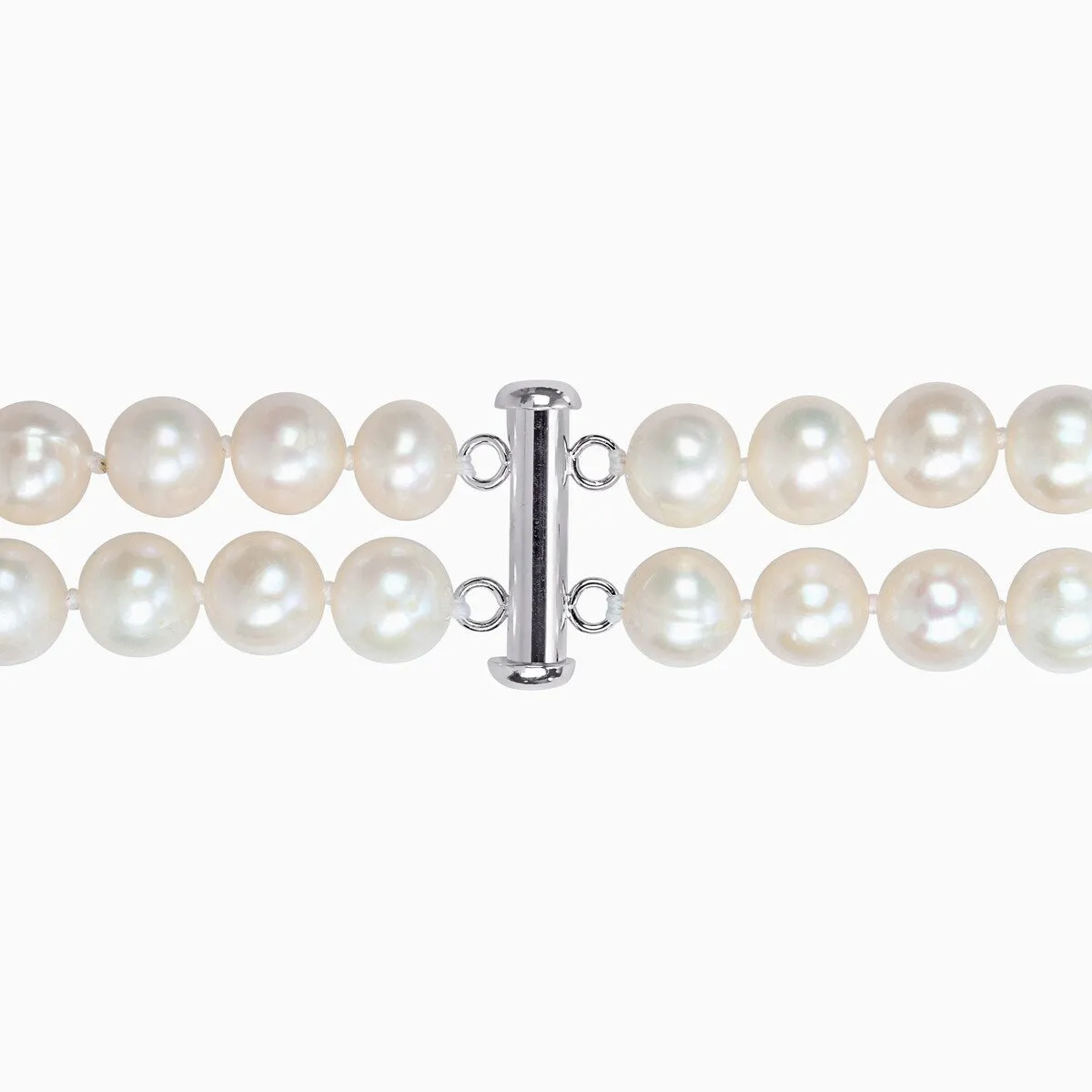 Sofia B. 9-10mm Cultured Freshwater Pearl 2-Strand Necklace Sterling Silver Clasp sold by Zulily product image thumbnail 5