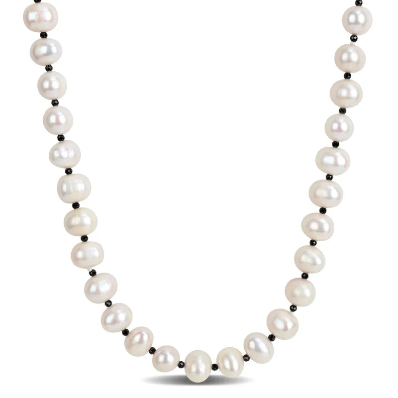 Sofia B. 8mm Cultured Freshwater Pearl and Black Spinel Endless Necklace - 32 in sold by Zulily
