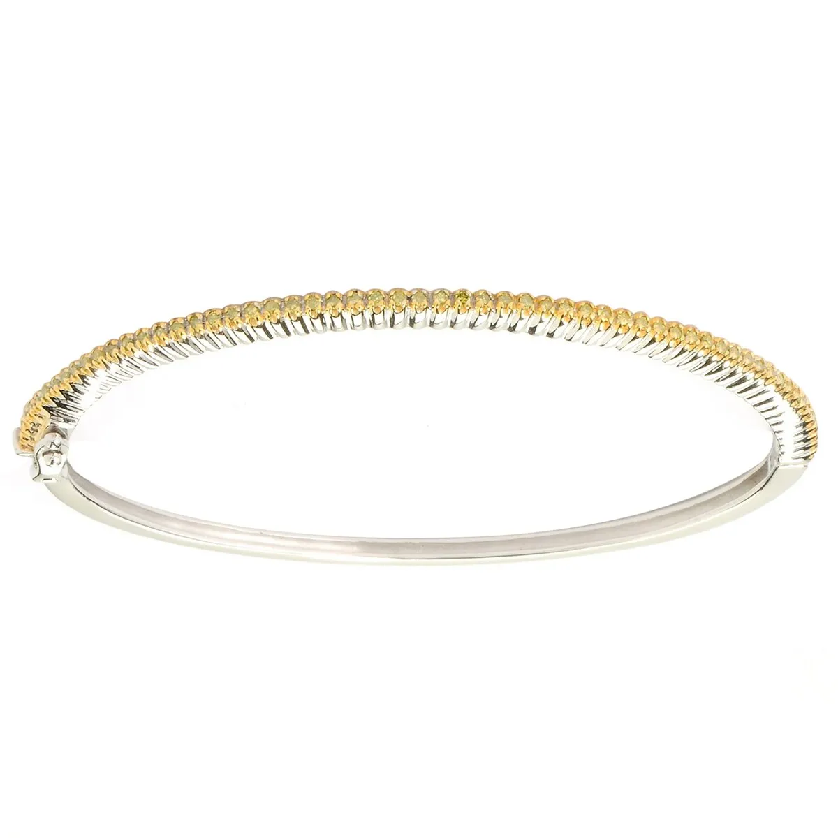 Sterling Silver with 0.50 CTTW Natural Yellow Diamond Bangle Bracelet sold by Zulily product image thumbnail 2