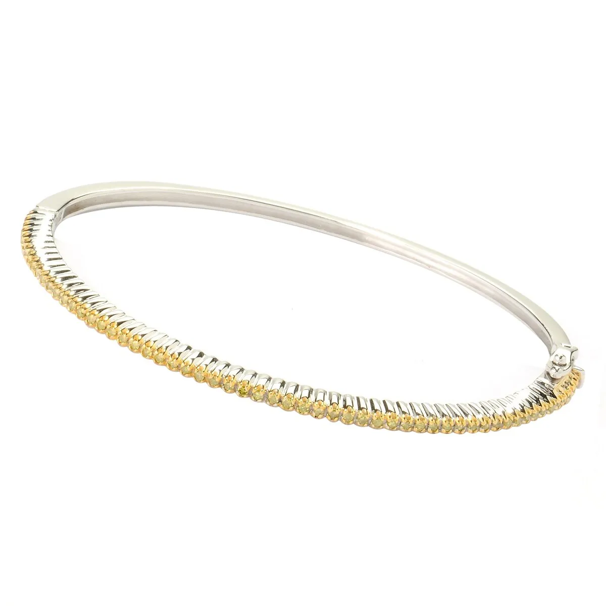 Sterling Silver with 0.50 CTTW Natural Yellow Diamond Bangle Bracelet sold by Zulily product image thumbnail 3