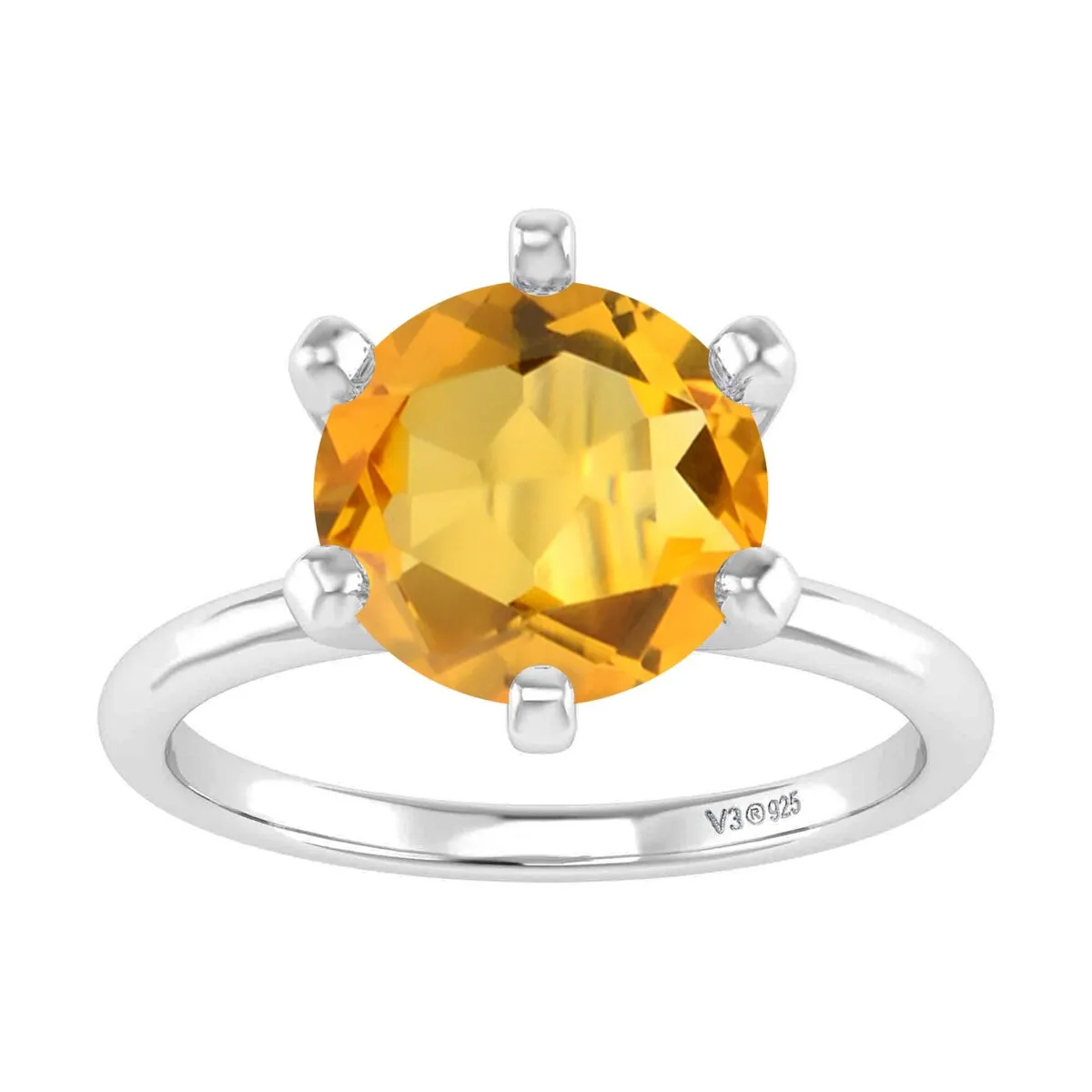 Sterling Silver 1.70 Carat Natural Citrine Solitaire Ring sold by Zulily