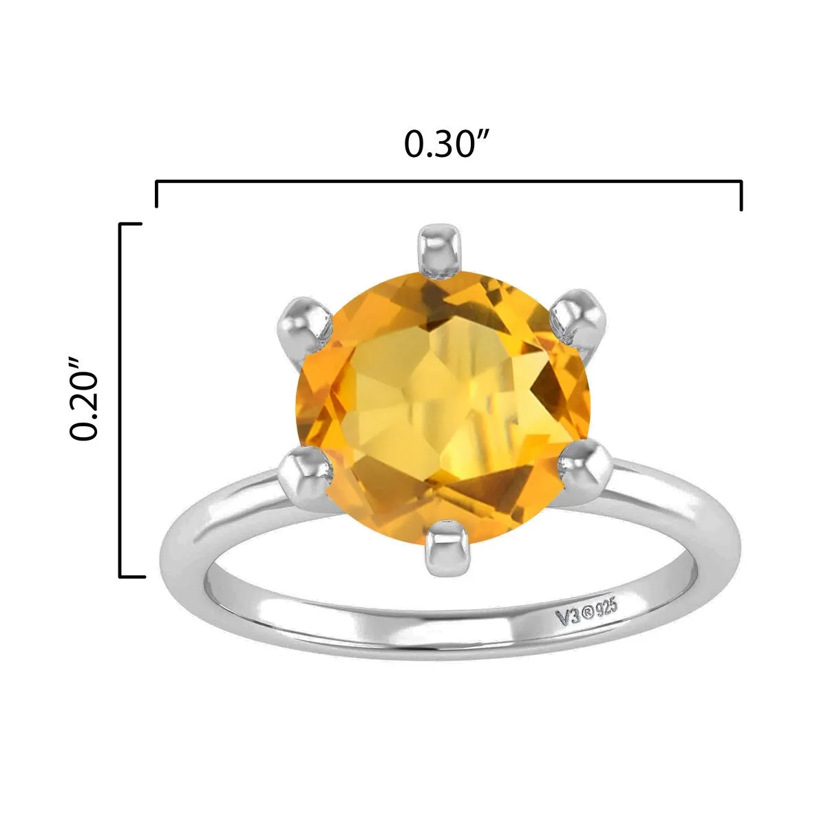 Sterling Silver 1.70 Carat Natural Citrine Solitaire Ring sold by Zulily product image thumbnail 3