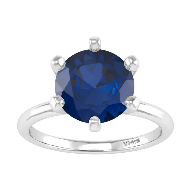 Sterling Silver Blue Sapphire Solitaire Ring sold by Zulily