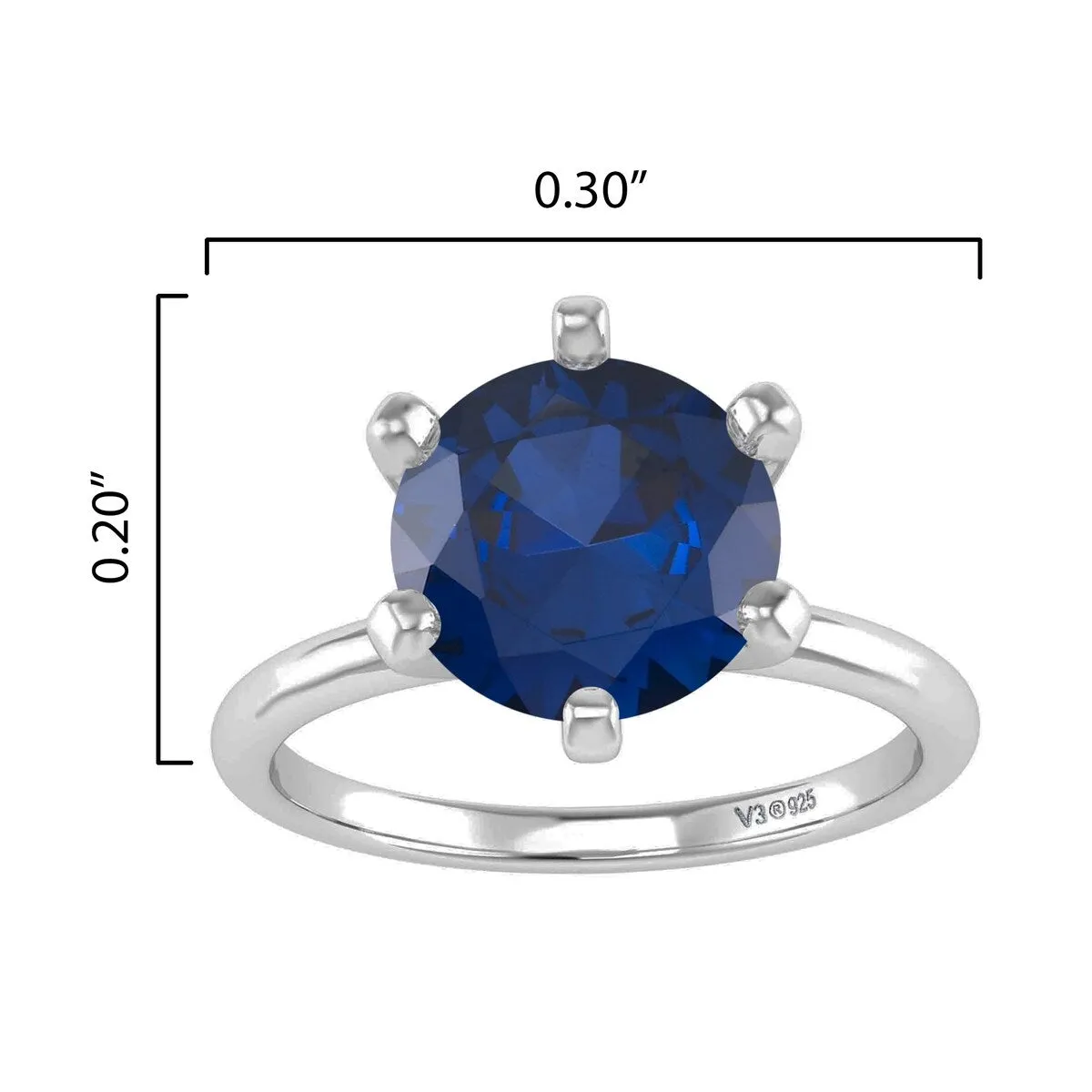 Sterling Silver Blue Sapphire Solitaire Ring sold by Zulily product image thumbnail 3