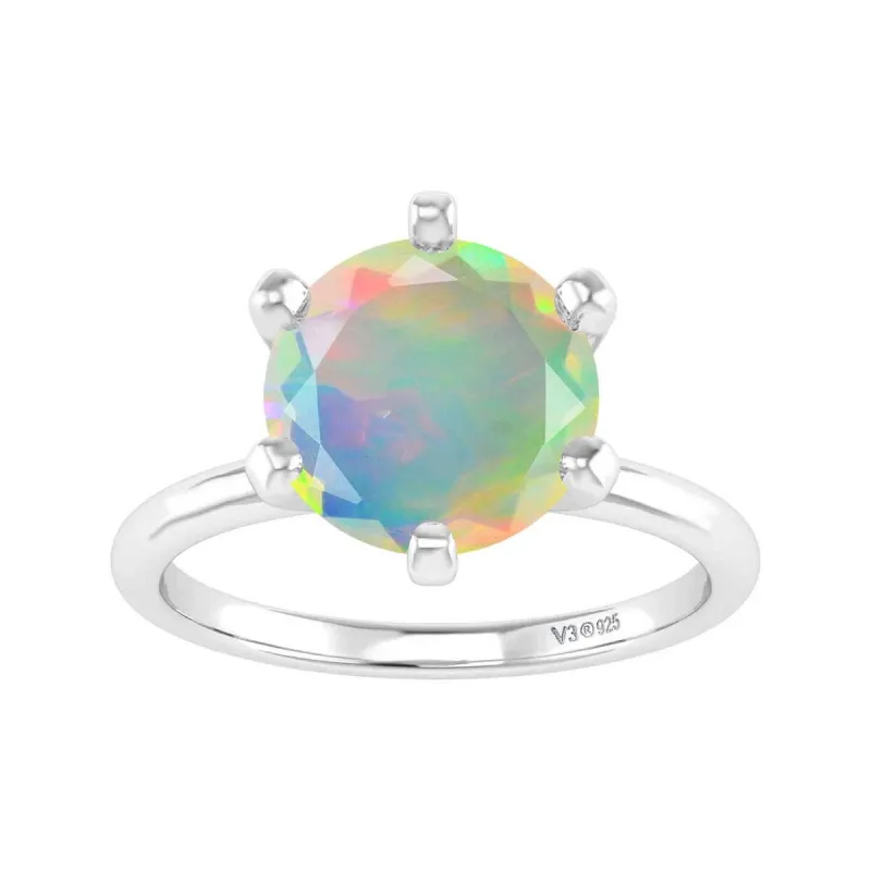 Sterling Silver Natural Ethiopian Opal Solitaire Ring sold by Zulily