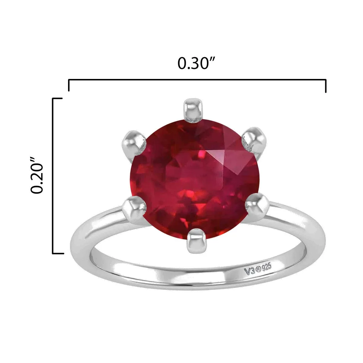Sterling Silver Ruby Solitaire Ring sold by Zulily product image thumbnail 3