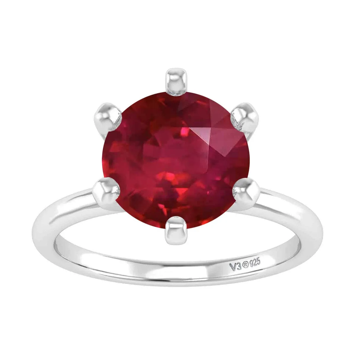 Sterling Silver Ruby Solitaire Ring sold by Zulily