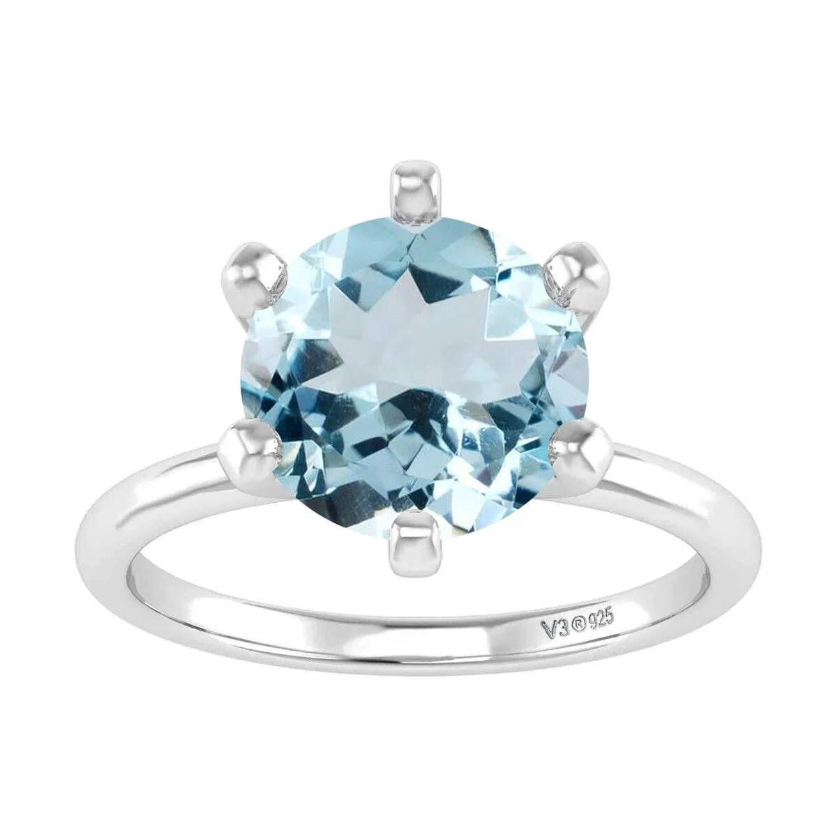 Sterling Silver Natural Aquamarine Solitaire Ring sold by Zulily