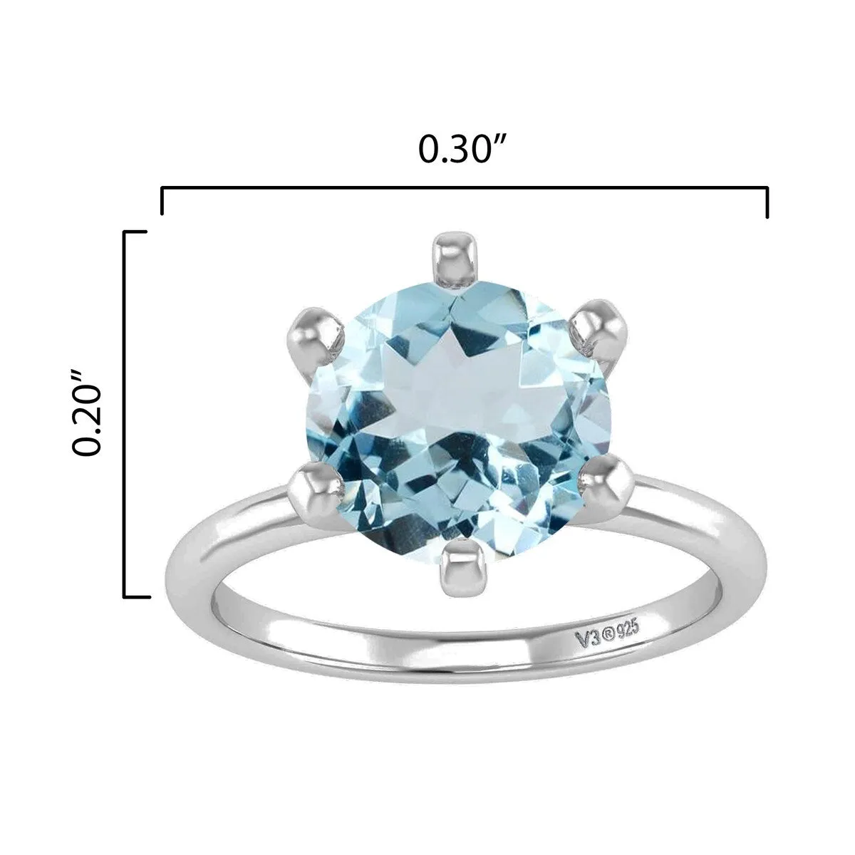 Sterling Silver Natural Aquamarine Solitaire Ring sold by Zulily product image thumbnail 2