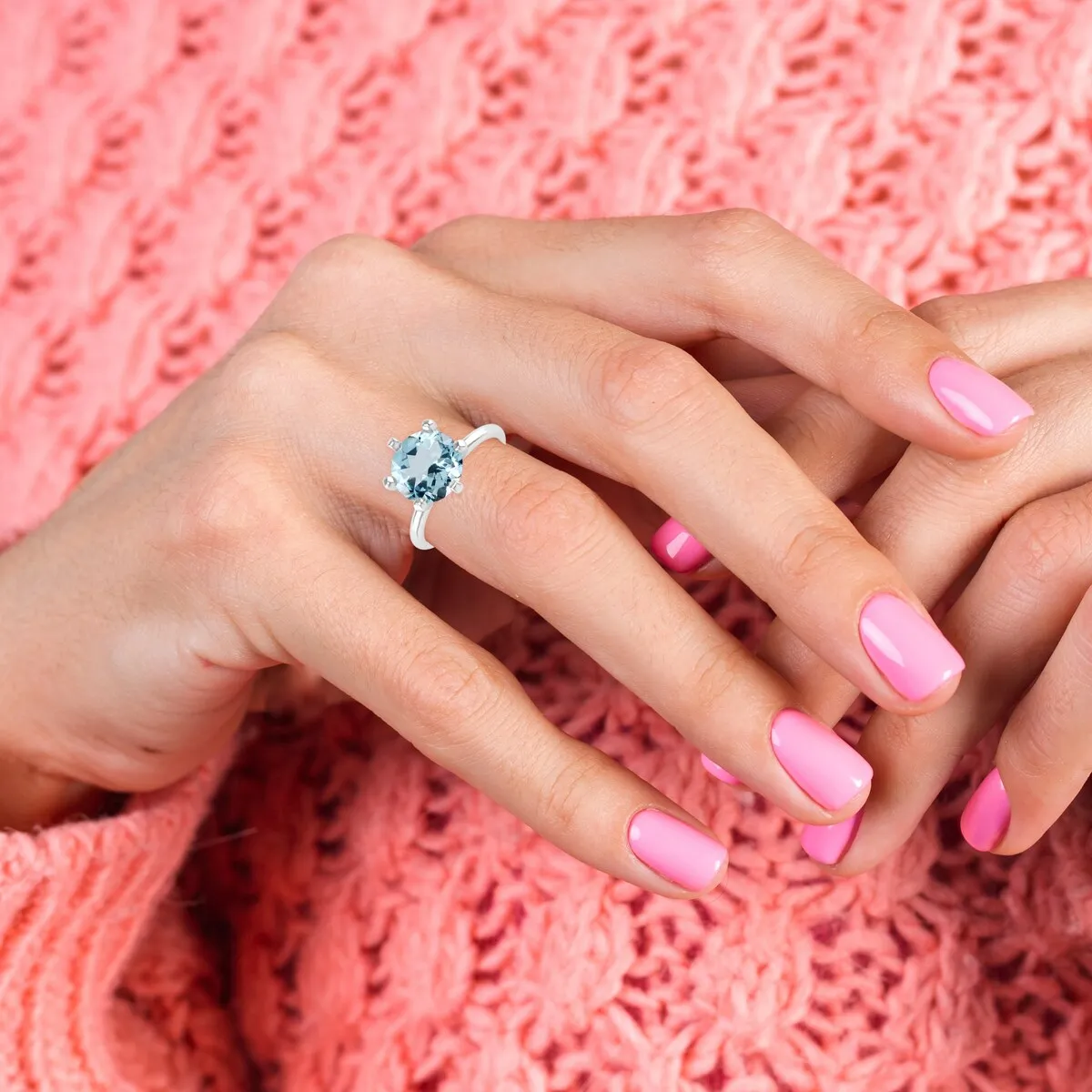 Sterling Silver Natural Aquamarine Solitaire Ring sold by Zulily product image thumbnail 5