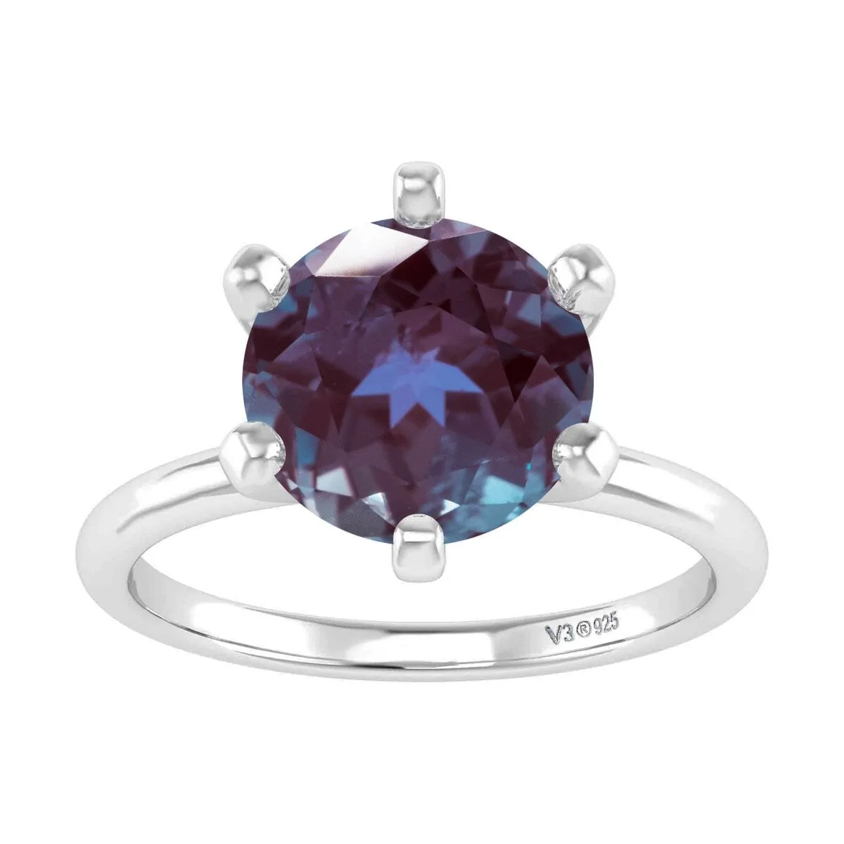 Sterling Silver 2.20CT Color Changing Alexandrite Solitaire Ring sold by Zulily