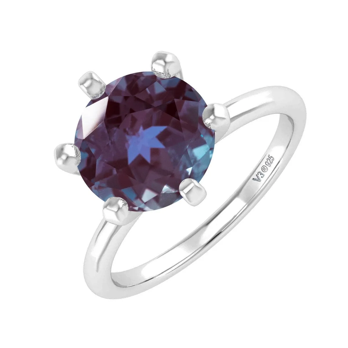 Sterling Silver 2.20CT Color Changing Alexandrite Solitaire Ring sold by Zulily product image thumbnail 2