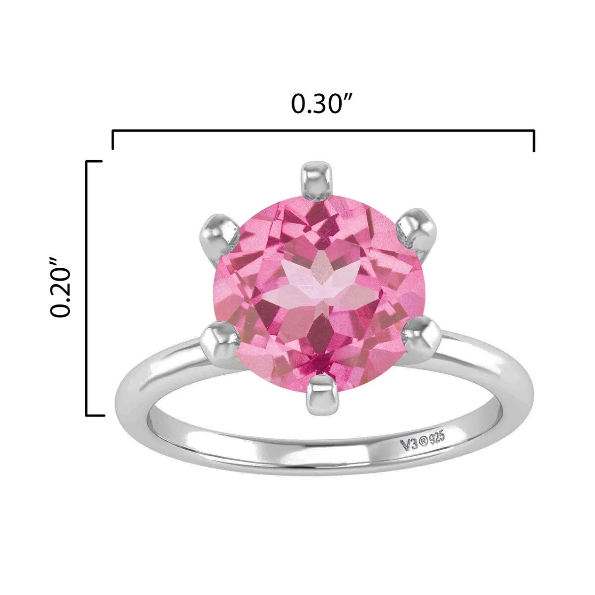 Sterling Silver 2.20 Carat Pink Topaz Solitaire Ring sold by Zulily product image thumbnail 3