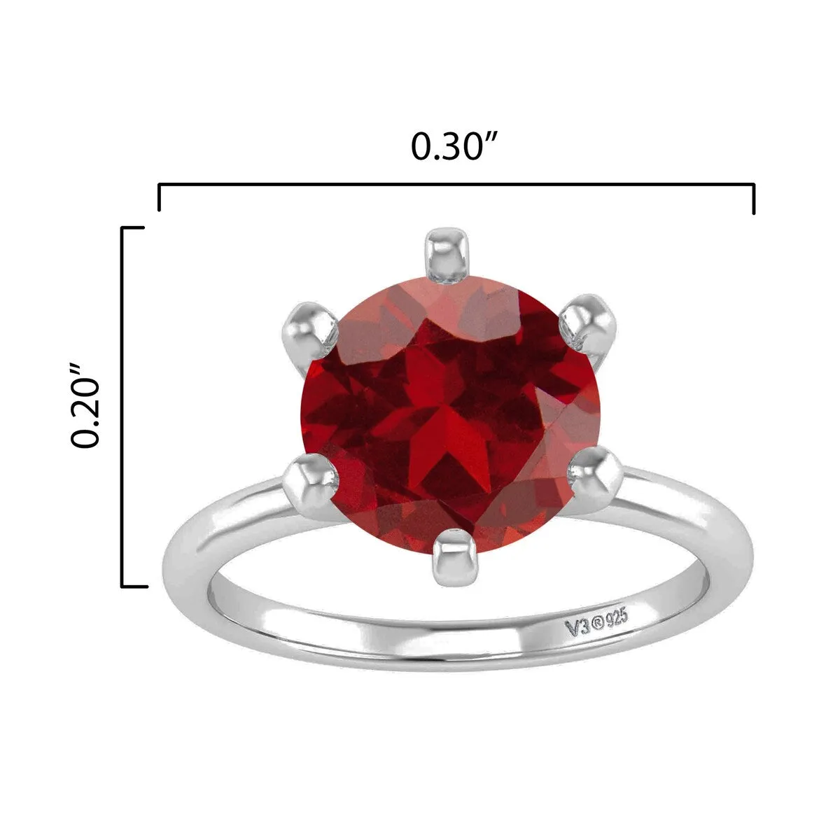 Sterling Silver 2.00CTTW Natural Garnet Solitaire Ring sold by Zulily product image thumbnail 3