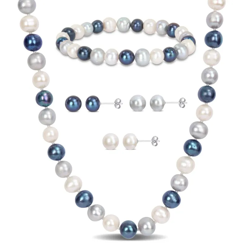 Sofia B. 8mm Multi-Color Cultured Freshwater Pearl 5-Piece Jewelry Set Sterling Silver sold by Zulily