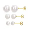 Sofia B. 4-8.5mm Cultured Freshwater Pearl 3-Pair Stud Earrings Set 14k Yellow Gold sold by Zulily