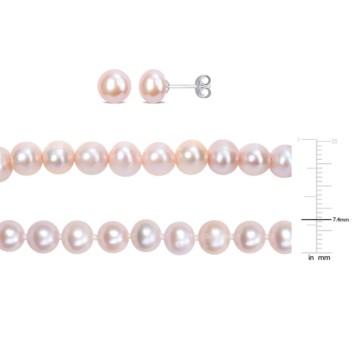 Sofia B. 6.5-8mm Pink Cultured Freshwater Pearl 3-Piece Jewelry Set Sterling Silver sold by Zulily product image thumbnail 2